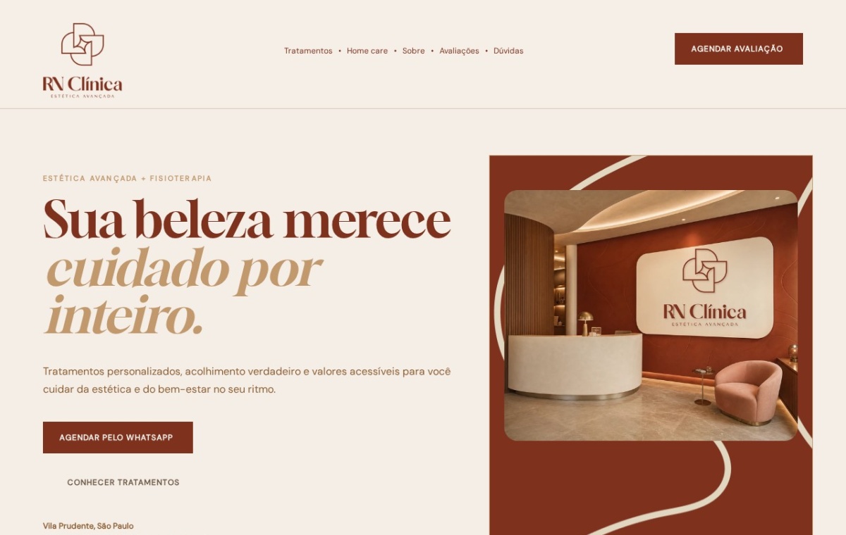 Site RN Clínica Estética